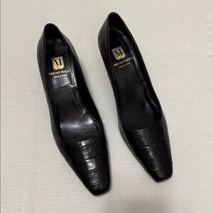 Bruno Magli - Mirea Croc-Embossed Leather Pump In Black - Size 42